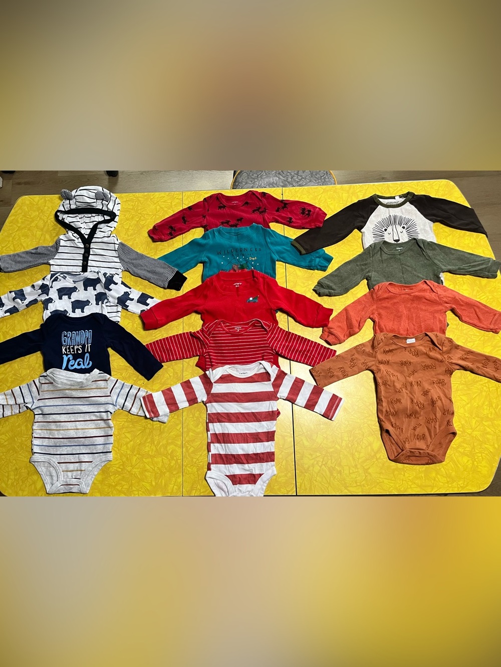 13 Boy’s Long-Sleeve Bodysuits Bundle